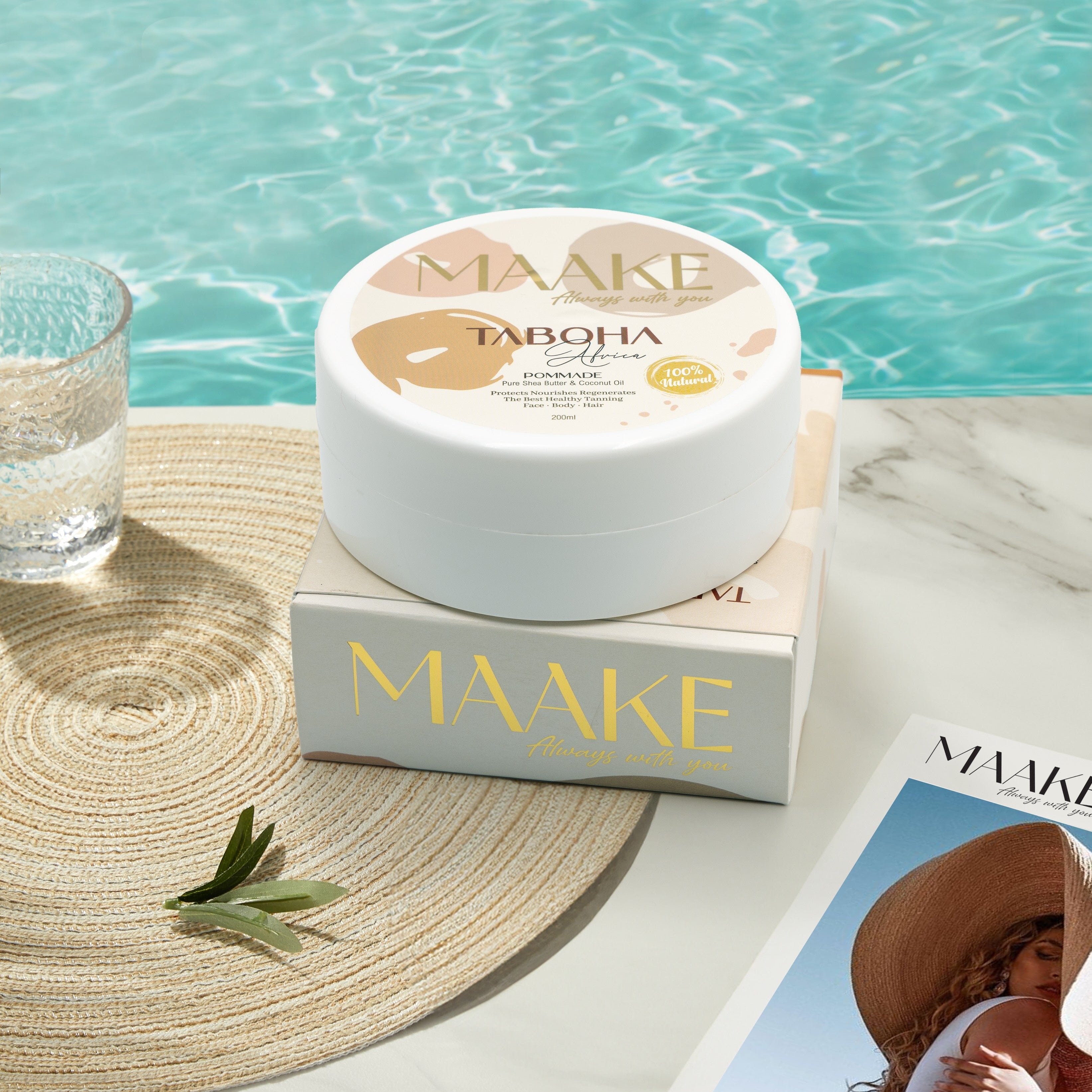 تابوها أفريقيا بوماد زبدة الشيا النقية مع زيت جوز الهند