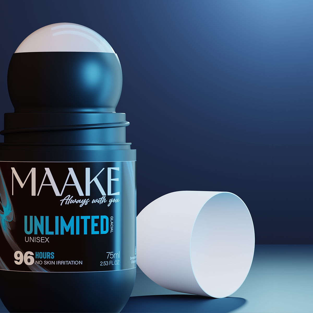 UNLIMITED Glacial رول أون مضاد للتعرق بدون كحول 96 ساعة للجنسين